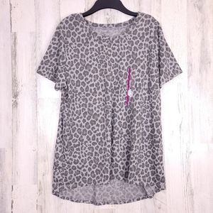 Zoe + Liv Animal Print Short Sleeve Shirt XXL